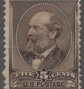 Scott# 205 "GARFIELD" AMERICAN BANKNOTE, VERY LITE CANCEL, NICELY CENTERED