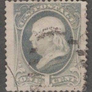 Scott# 206 "FRANKLIN" USED, LITE CANCEL, NICE MARGINS