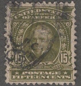 Scott# 309 "CLAY" USED, DOUBLE OVAL CANCEL, VERY NICELY CENTERED