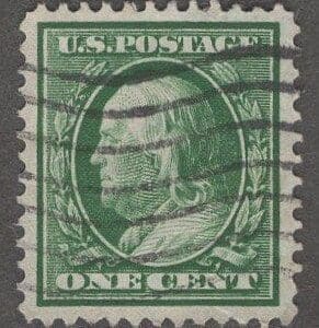 Scott# 331 "FRANKLIN" USED PERF 12 WITH A FLAG CANCEL, CHOICE CENTERING