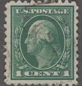 Scott# 462 "WASHINGTON" FLAT PLATE PERF 10, BARELY CANCELLED