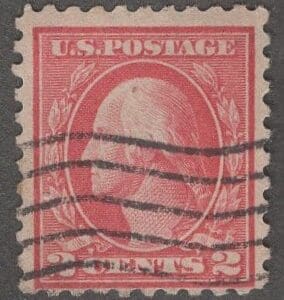 Scott# 463 "WASHINGTON" PERF 10 USED WITH A FLAG CANCEL