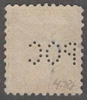 Scott# 470 "FRANKLIN" PERF 10, NO WMK WITH "POC" PERFIN PIEERCE OIL CO. - Image 2