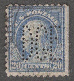 Scott# 476 FRANKLIN PERF 10 NO WMK USED WITH "DGE" PERFIN