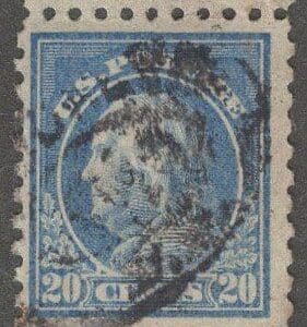 Scott# 476 FRANKLIN PERF 10 NO WMK USED PLATE # SINGLE, DBL OVAL CANCEL