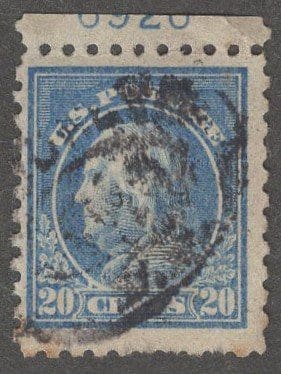 Scott# 476 FRANKLIN PERF 10 NO WMK USED PLATE # SINGLE, DBL OVAL CANCEL