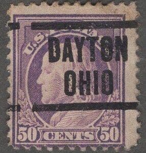 Scott# 517 "FRANKLIN" FLAT PLATE PRINTING, USED WITH DAYTON OHIO PRECANCEL