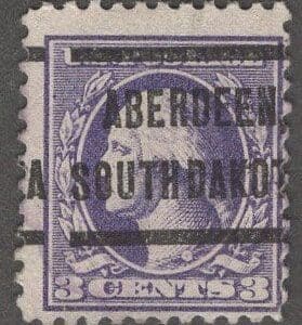 Scott# 529 "WASHINGTON" TYPE III OFFSET SINGLE, USED, ABERDEEN S.D. PRECANCEL