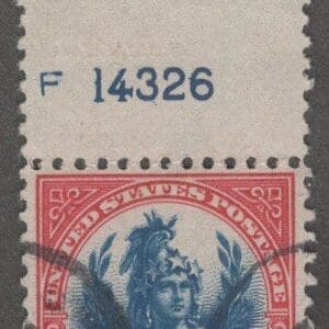 Scott# 573 "FREEDOM STATUE" PLATE # SINGLE, DOUBLE OVAL CANCELS
