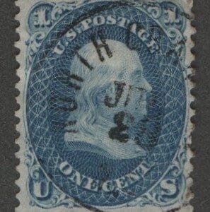 Scott# 63 "FRANKLIN" USED NORTH CAROLINA CDS CANCEL, VERY NICELY CENTERED