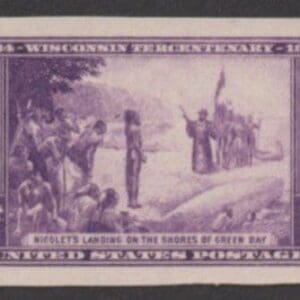 Scott# 755 "NICOLET'S LANDING" MINT, NGAI IMPERFORATE, NICELY CENTERED