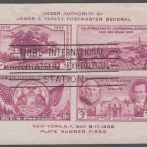 Scott# 778 "TIPEX" SOUVENIR SHEET USED WITH EXPO SHOW CANCEL
