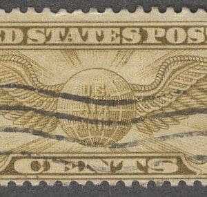 Scott# C17 "WINGED GLOBE" USED AIRMAIL SINGLE, BARELY CANCELLED