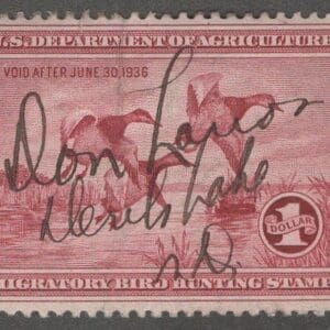 Scott# RW2 "DUCK STAMP" 1935 "CANVASBACKS" USED, NICELY CENTERED