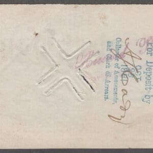 Alternative view of Scott# R152 REVENUE on N.Y. CHEMICAL BANK CHECK OCT 28TH 1881 DEPOSIT CANCEL