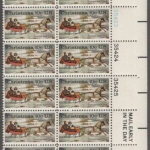 Scott# 1551 "CHRISTMAS" PLATE STRIP (20) MNH WITH MAIL EARLY & ZIP
