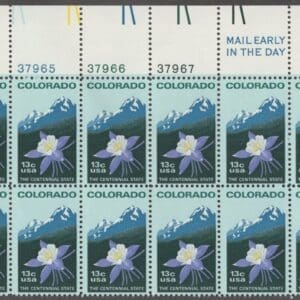 Scott# 1711 "COLORADO STATEHOOD-ROCKY MT'S." PLATE STRIP (20) MNH