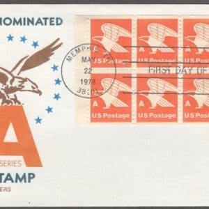 Scott 1736a "EAGLE A SERIES" BOOKLET PANE (8) FIRST DAY COVER