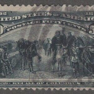 Scott# 240 "COLUMBIAN" WITH A LARGE FRAMED 6 BAR SHIELD CANCEL