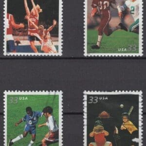 Scott# 3399-3402 YOUTH TEAM SPORTS SE-TENANT USED SINGLES SET (4)