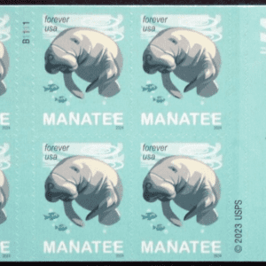 Scott# 5851 "SAVE THE MANATEES" MNH BOOKLET PANE (20) NICELY CENTERED
