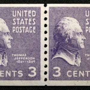 Scott# 842 "JEFFERSON-PRESIDENTIAL SERIES" COIL PAIR, MNH