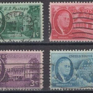 Scott# 930-933 "ROOSEVELT" USED SINGLE SET (4) NICELY CENTERED