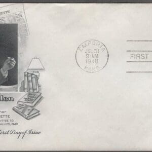 Scott# 960 "WILLIAM A WHITE" ON ARTCRAFT UNADDRESSED FDC