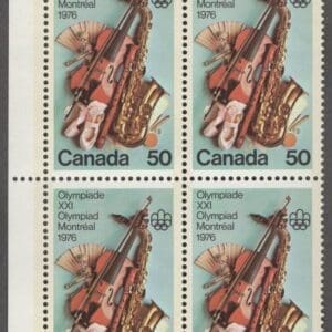 CANADA Scott# 686 "PERFORMING ARTS" OLYMPIAD MNH BLOCK (4) NICELY CENTERED