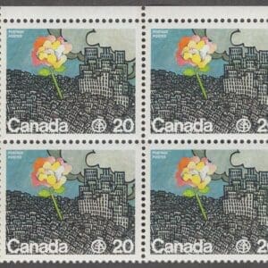 CANADA Scott# 690 "FLOWER in the CITY" MNH BLOCK (4) NICELY CENTERED