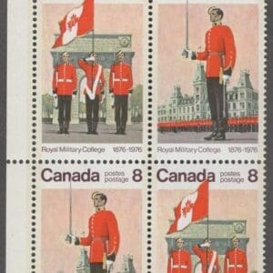 CANADA Scott# 692-93 "ROYAL MILITARY COLLEGE CENTENARY" MNH INSCRIPTION BLOCK (4)