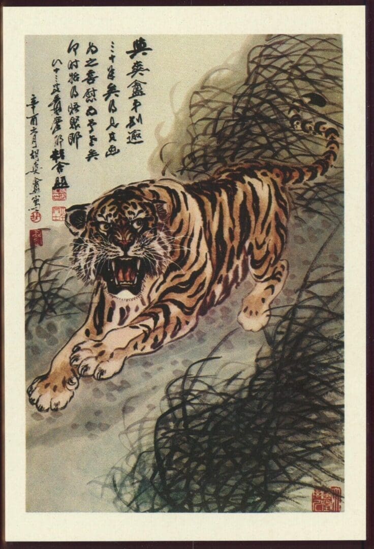 CHINA PRC 1985 YEAR OF THE TIGER POSTAL CARD SET (5) WITH BEIJING CANCELS + BONUS - Image 4