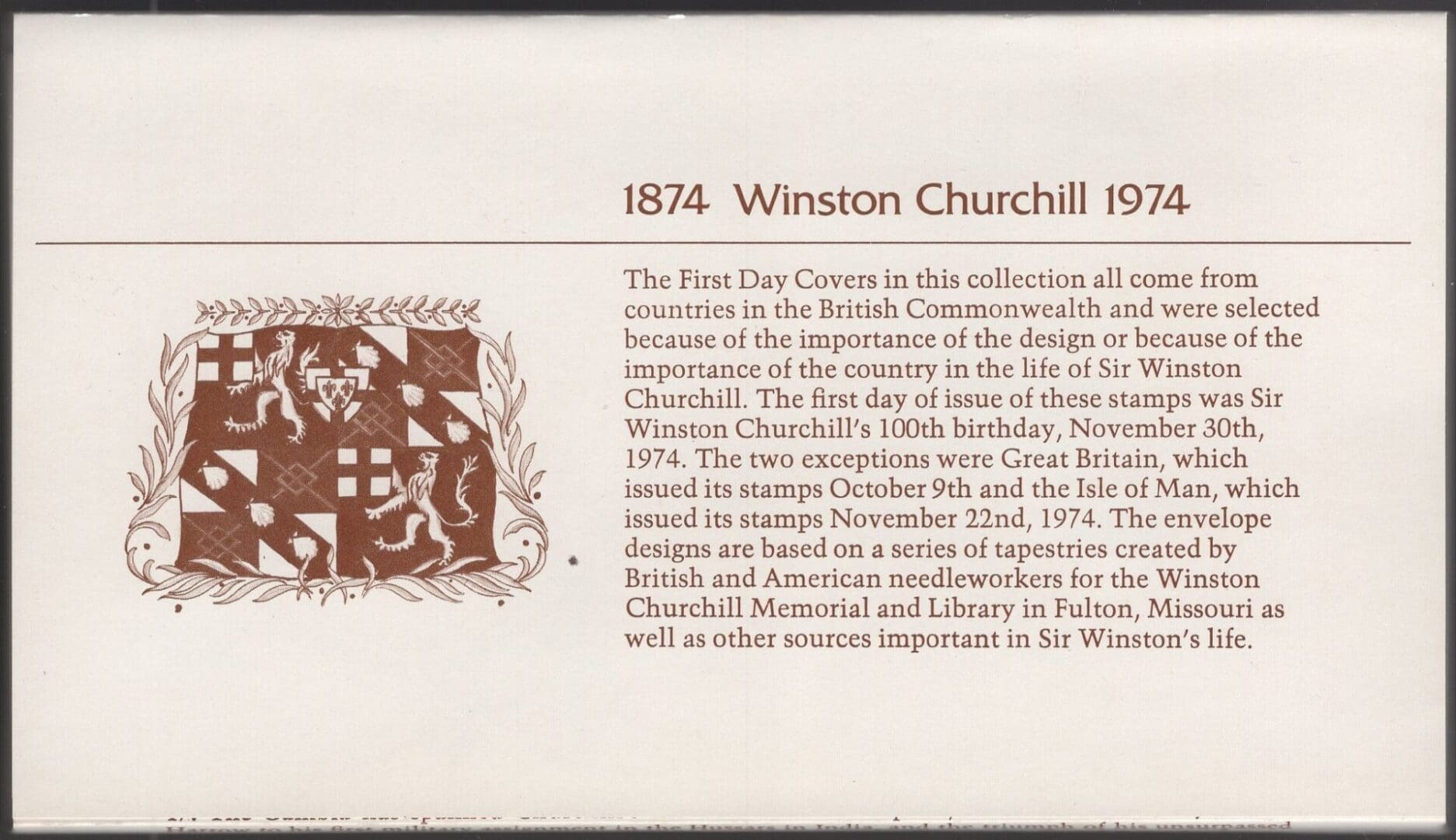 SIR WINSTON CHURCHILL 1874-1974 100 YEAR (20) COVER BOXED COLLECTION - Image 2