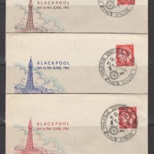 GREAT BRITAIN 43rd PHILATELIC CONGRESS 1961 (3) BLACKPOOL COVERS LOT