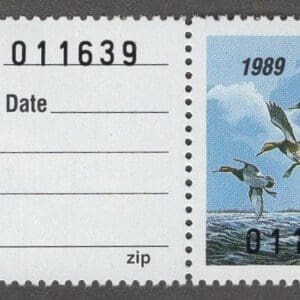 Scott# KYW-5 "1989 KENTUCKY WATERFOWL" WITH TAB, MNH