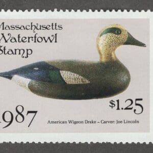 Scott# MA14 "1987 MASSACHUSETTS STATE DUCK" MNH, NICELY CENTERED
