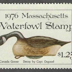 Scott# MA3 "1976 MASSACHUSETTS STATE DUCK" MNH, NICELY CENTERED