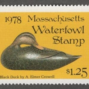 Scott# MA5 "1978 MASSACHUSETTS STATE DUCK" MNH, NICELY CENTERED