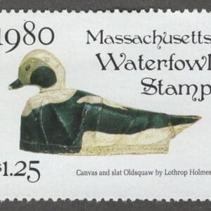 Scott# MA7 "1980 MASSACHUSETTS STATE DUCK" MNH, NICELY CENTERED