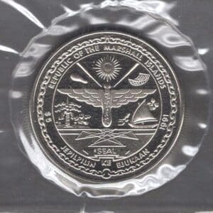 Alternative view of 1991 MARSHALL ISLANDS "HEROES of DESERT STORM" $5.00 COMMEMORATIVE COIN "BU" SEALED