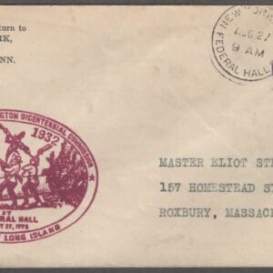 Scott# U534 "BATTLE of LONG ISLAND" COMMEMORATIVE COVER, FEDERAL HALL STATION