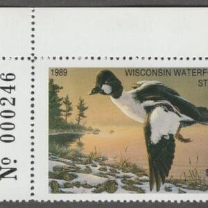 Scott# WI12 "1989 WISCONSIN STATE DUCK" MNH, NICELY CENTERED