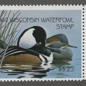 Scott# WI7 "1984 WISCONSIN STATE DUCK" MNH, NICELY CENTERED
