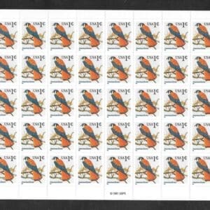 Scott# 3031A "AMERICAN KESTREL" S/A MNH SHEET (50) PLATE # 444444