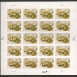 Scott# 4397 "WEDDING RING" MNH FULL SHEET (20) NICELY CENTERED
