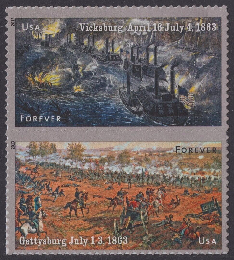 Scott# 4787-88 "CIVIL WAR 1863" ATTACHED VERTICAL PAIR, MNH