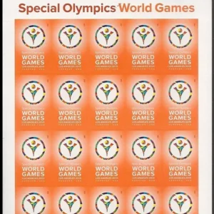 Scott# 4986 "SPECIAL OLYMPICS WORLD GAMES at LA" SHEET (20) MNH