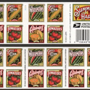 Scott# 5004-07 "SUMMER HARVEST" S/A BOOKLET PANE (20) MNH
