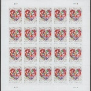 Scott# 5036 "QUILLED PAPER HEART" MNH SHEET (20) NICELY CENTERED