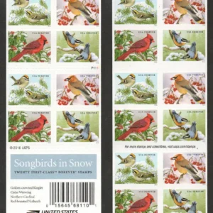 Scott# 5126-29 "SONGBIRDS in SNOW" S/A BOOKLET PANE (20) MNH
